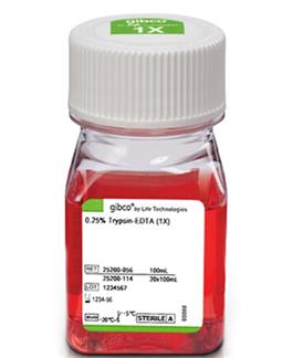 胰酶細胞消化液（0.25%胰酶，含EDTA，含酚紅）Gibco